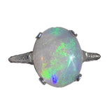 Platinum 2.50 Carat Genuine Natural Australian Opal Ring Size 7 (#J6989)