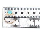 10k Rose Gold Arts and Crafts Genuine Natural Turquoise Ring Size 6 (#J6566)