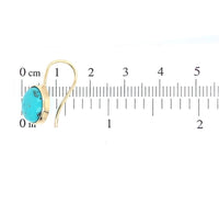 14k Gold 5.71ct TW Genuine Natural Kingman Turquoise Drop Earrings (#J6113)