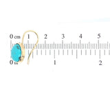 14k Gold 5.71ct TW Genuine Natural Kingman Turquoise Drop Earrings (#J6113)