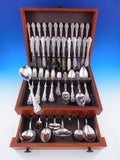 Tang AKA Seaweed Danish 830 Silver Flatware Set Modern 93 pieces Mathiesen