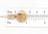 Italian 14k Yellow Gold Round Locket Necklace with Chain Jewelry (#J7610)