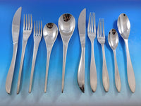 Designer Mixed Stainless Steel Flatware Set #4 Service 62 Pieces Modern Unused