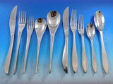 Designer Mixed Stainless Steel Flatware Set #4 Service 62 Pieces Modern Unused