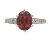 18k White Gold 1.97 Carat Genuine Natural Spessartine Garnet Ring 5 3/4 (#J7567)