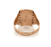 9k Rose Gold Victorian Specialty Cut Genuine Natural Turquoise Ring (#J6350)