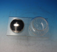 Sterling Silver Cut Crystal Enamel Dresser Jar Deco Style 4 1/4" x 3" (#6050)