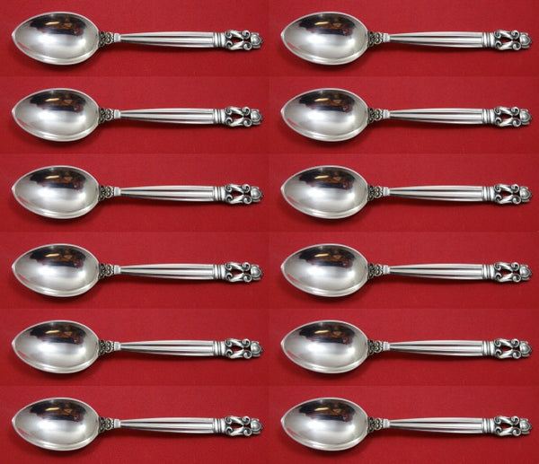 Acorn by Georg Jensen Sterling Silver Demitasse Spoon Set 12 pcs 4 1/4"