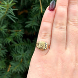 10k and 14k Gold Victorian Poison Ring Hidden Compartment Size 6 (#J6352)