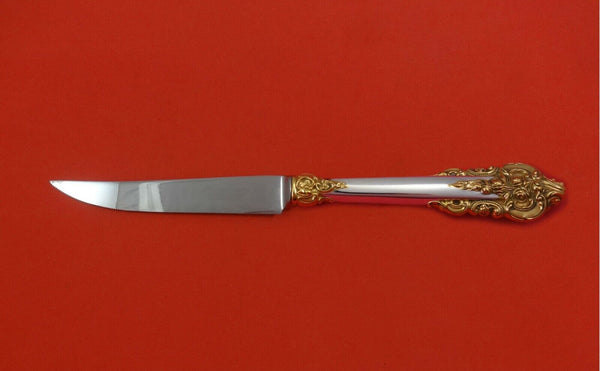 Grande Baroque Gold Accents by Wallace Sterling Silver Steak Knife Custom 8 1/2"