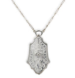 12k and 14k White Gold Genuine Natural Diamond Filigree Pendant w/Chain (#J7189)