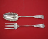 Arabesque by Wendt Sterling Silver Salad Serving Set 2pc BC Scalloped 12 1/2"