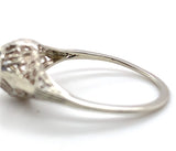 Art Deco 14k White Gold Filigree .29ct Sky Blue Genuine Sapphire Ring (#J7472)