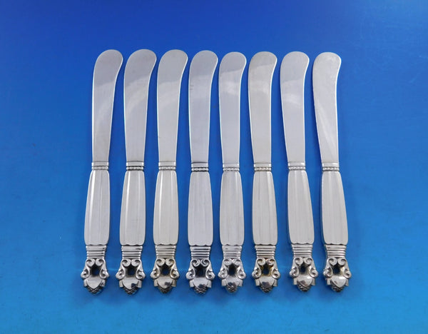 Acorn by Georg Jensen Sterling Silver Butter Spreader HH AS Paddle Set 8 pcs 6"