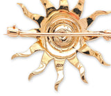 14k Rose Gold Starburst Diamond and Seed Pearl Pin Pendant Jewelry (#J6958)