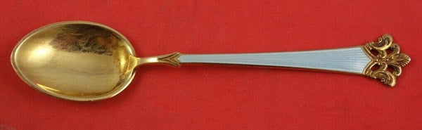 Anitra by Th. Olsens Silver Demitasse Spoon light Blue Enamel Vermeil 3 3/4"