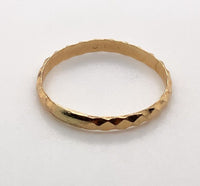10k Yellow Gold Raised Geometric Baby Infant Band Ring Size 0 Jewelry (#J6188)