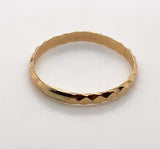 10k Yellow Gold Raised Geometric Baby Infant Band Ring Size 0 Jewelry (#J6188)