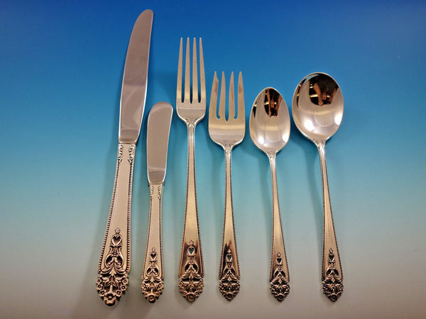 Queen's Lace by International Sterling Silver Flatware Set Service 82 pcs Dinner