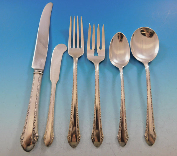 Chased Romantique by Alvin Sterling Silver Flatware Set for 8 Service 55 pcs