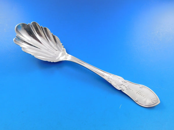 Dew Drop by Shiebler Sterling Silver Sugar Spoon Shell Bowl 7 1/8" Circa 1860