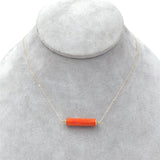 14k Yellow Gold Necklace with 7.70 Carat Genuine Natural Coral Bead (#J7529)