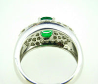 14k White Gold .81ct Genuine Natural Emerald Ring with Diamonds (#J667)