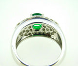 14k White Gold .81ct Genuine Natural Emerald Ring with Diamonds (#J667)