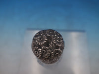 Silverplate and Glass Dresser Jar Repousse Flowers 4 1/2 #6634