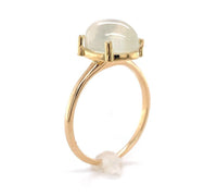 14k Yellow Gold 3.62 Carat Oval Cat's Eye Genuine Natural Moonstone Ring #J6463