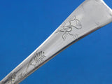 Lap Over Edge Acid Etched by Tiffany Sterling Serving Spoon Fern Leaves 8 5/8"