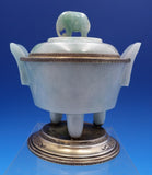 Jade by Edward Farmer Urn Light Vermeil Sterling Fittings Jade Elephant (#7950)