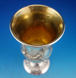Judaica Sterling Silver Seder Cup GW w/ Applied Wreaths Swags Flowers 6" (#8692)