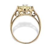 10k Yellow Gold Golden Lemon Genuine Quartz and Diamond Ring Size 7 (#J7085)