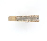 10k Hand Carved Genuine Natural Diamond Wedding Band Ring Size 6.75 (#J5898)