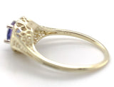 Rare 14k Yellow Gold .55ct Purple Genuine Natural Sapphire Filigree Ring (#7173)