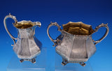 Edward John and Barnard English Victorian Sterling Tea Set 4pc w/Bird (#7677)