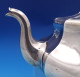 Russian .875 Silver Tea Pot w/Applied Flowers Leaf Feet 5 1/2" x 8 1/2" (#8438)