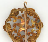 10k Yellow Gold Victorian Seed Pearl Starburst Flower Pin Jewelry (#J6274)