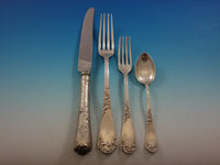 German 800 Silver Flatware Set Service Art Nouveau Dinner Size 42 Pieces