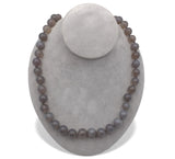 Strand of Large 12mm Grey Genuine Natural Agate Beads Necklace 24" (#J7580)
