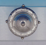 Georg Jensen Early 830 Silver Inkwell #142 Art Nouveau Floral Motif (#4596)