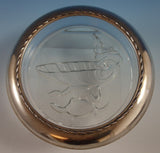 Sterling Silver and Glass Champagne Coaster with Sea Motif Fluted Edge (#2533)