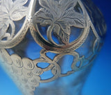Alvin Glass Decanter with Sterling Silver Overlay Grapes Leaves c.1900 (#5351)