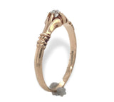 Victorian 14k Rose Gold Genuine Natural Diamond Belcher Ring Size 8 (#J7068)