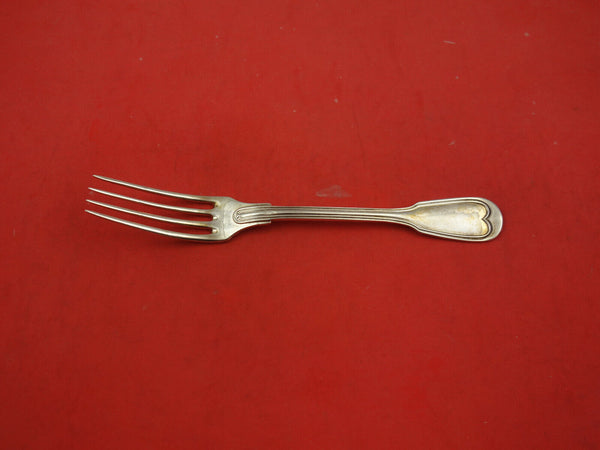 Filet Contour Threaded by Puiforcat French Sterling Silver Dessert Fork 7"