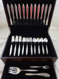 Lace Point by Lunt Sterling Silver Flatware Set for 12 Service 51 Pieces
