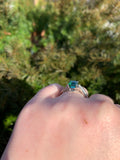 Platinum 2.30 Carat Green Genuine Natural Tourmaline and Diamond Ring (#J6510)