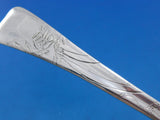 Lap Over Edge Acid Etched by Tiffany Sterling Serving Spoon with Leaves 8 5/8"