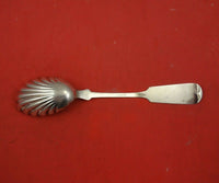 Coin Silver Preserve Spoon with Shell Bowl 6 7/8" Serving Heirloom Silverware